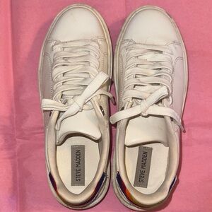 Steve Madden cream and rainbow colored detail on back Sneakers